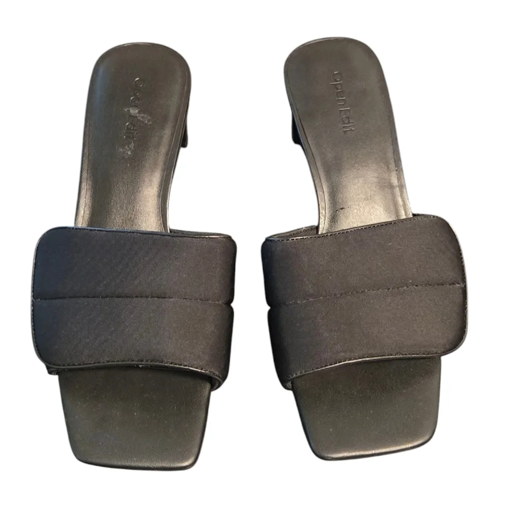 Open Edit Cava Slide Sandal Sz 7 Black NEW